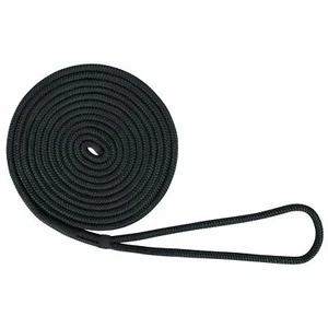 USR Rope Nylon Double Braided Dock Line 3/4" x 50' Black Boat Mooring - Picture 1 of 5