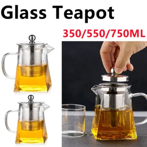 Glass Teapot Heat Resistant with Infuser Tea Pot Stovetop 350-750ML Coffee Maker - Picture 1 of 18