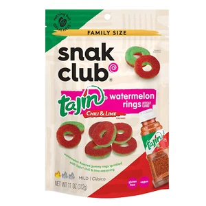Watermelon Rings, Tajin Chili & Lime Seasoned, Sweet and Spicy Gummy Candy, Mild - Picture 1 of 12
