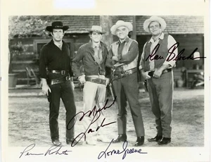 Lorne Greene, Pernell R., Dan B., Michael Landon - Signed Vintage Photo + COA - Picture 1 of 2
