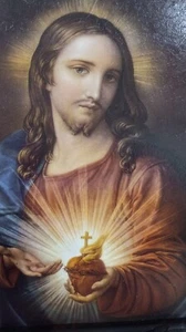 Sagrado Corazon de Jesus Cuadro Rustico 13 x 18 Inch Frame Sacred Heart Of Jesus - Picture 1 of 5