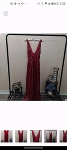 VINTAGE OLGA ROT BLUMENDRUCK FULL SWEEP KLEID NEGLIGEE KLEID GRÖSSE M USA - Bild 1 von 2