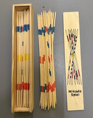 Pick Up Sticks Game. Pack of Three. Large. Wooden Box. - Image 1 of 3