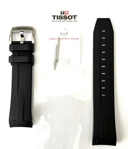 Original Tissot Seastar (FITS T120607A ONLY) Black Rubber Watch Band Strap - Picture 1 of 3