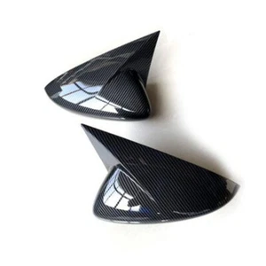 2x For Mazda 3 2019-2021 Left Right Rearview Mirror Carbon Fiber Black Cover ABS - Picture 1 of 2