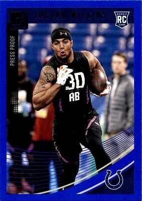 2018 Donruss #381 Jordan Wilkins Press Proof Blue Near mint or better - Image 1 of 2