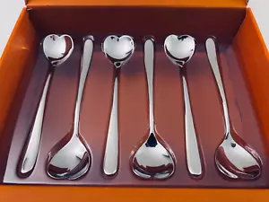 Alessi Big Love Ice Cream Spoons 17cm in Silver 6 pcs | Spoon Set - Picture 1 of 6
