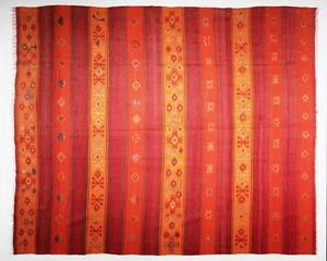 Kilim Decorativo Vintage Turco Artesanal-Auténtico Color Rojo Naranja Kilim - Imagen 1 de 12