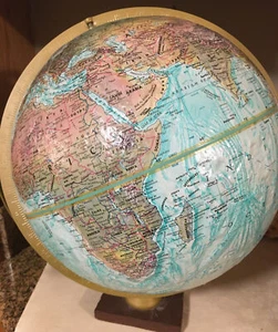 Vtg Replogle World Ocean Series 12" Diameter Spinning Globe Rotating Axis USSR - Picture 1 of 8