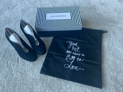 Botines Madeline de gamuza negros para mujer Lulu Guinness NUEVOS talla 38 EE. UU. 7 Foto 1 de 4