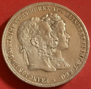 Österreich Ungarn Doppelgulden 1879 Silber- Hochzeit Franz Joseph Elisabeth Sisi - Bild 1 von 7