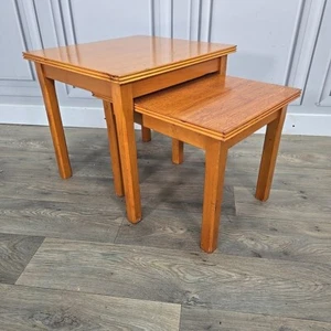 Retro Vintage Mid Century Style Nest Of 2 Tables Side Coffee Nesting Table - Picture 1 of 24