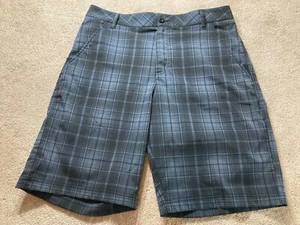 Fila Sport Golf Mens Size 36 (Actual 34) Shorts Bermuda Black Plaid Polyester - Picture 1 of 11
