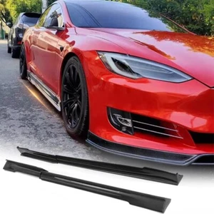 Extensión de faldón lateral de carbono real para Tesla Modelo S Sedán 2014-2017 línea inferior - Imagen 1 de 15