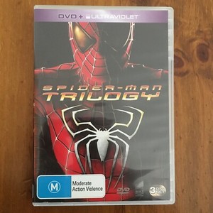 Spiderman Movie Trilogy 1 2 3  (DVD, 2007) Region 4 Bonus Post Card - VGC