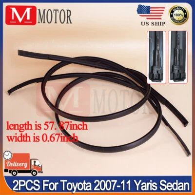 2PCS Roof Drip Moulding Left & Right Side Fit For Toyota 2007-11 Yaris Sedan USA - Image 1 of 4