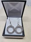 1 Ct Diamond Circle of Life Lever Back Earrings in 9K White Gold RRP £499 4.09g