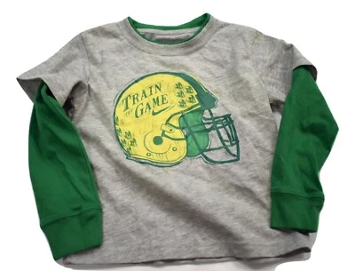 Toddler Foootball Helmet The Train Game Long Sleeve Shirt Look 2T, 3T, 4T - Image 1 of 2