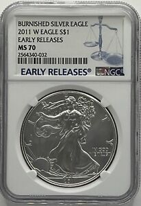 2011 (W) American Silver Eagle Early Releases NGC MS70