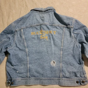 VTG Distressed Lee "Buckshot" Rider Denim Jean Trucker Jacket Size XXL Made USA - Foto 1 di 19