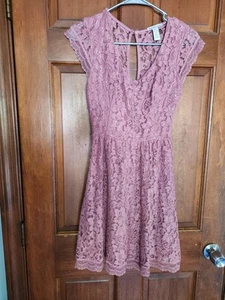 Charlotte russe dress Junior Size medium Pink With Lace Side Zip - Picture 1 of 21
