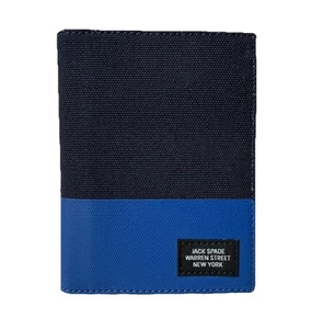 Jack Spade Men's Travel Passport Wallet Case Slim Dipped Canvas Blue / Navy - Picture 1 of 6