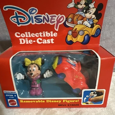 FIGURA DE COLECCIÓN DISNEY MINNIE MOUSE CON COCHE FUNDIDO A PRESIÓN EN CAJA MATTEL ARCO #6466 Foto 1 de 4
