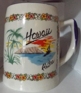 Rainbow Ceramic co, Coffee mug Hawall Hand Painted 1986 - Picture 1 of 9