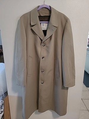Vintage London Fog 42 Long Trench MainCoats Beige Over Coat Jacket USA Made - Image 1 of 4