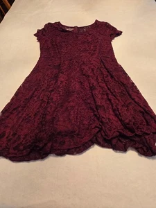 Abito da cocktail Muadress taglia 3XL rosso scuro pizzo hi basso ~ festa - Foto 1 di 9