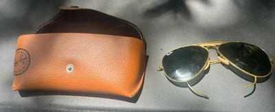 Gafas de sol Ray Ban B&L 58 14 de colección para aviador al aire libre EE. UU. en estuche blando Foto 1 de 4