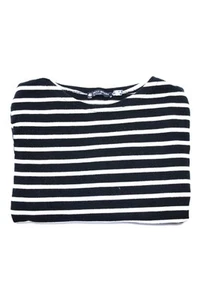 Petit Bateau Childrens Girls Striped Sweater Navy Blue White Cotton Size 14 - Picture 1 of 6