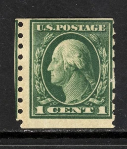 BOBINA SCOTT 412 1912 1 CENTAVO EMISIÓN WASHINGTON MARCA DE PUNTADA ÚNICA MH OG F CAT ¡$12! - Imagen 1 de 2