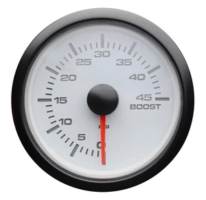 MGS 52mm 2-1/16" Electrical Turbo Boost Gauge 0 ~ 45 PSI White & Amber LED - Picture 1 of 11
