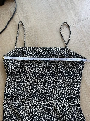 Mini Vestido Vintage Estampado Leopardo Rampage Flecos Años 90 Y2K Correa Espagueti Talla 7 Foto 1 de 4
