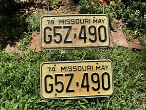 Missouri 1974 Nummernschild Paar, # G5Z-490 - Bild 1 von 5