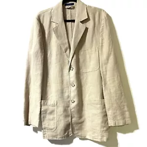 Grant Thomas Blazer Men's Beige Pure Linen Blazer Jacket Size S Sports Coat - Picture 1 of 9