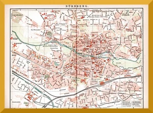 Nürnberg +Historischer Stadtplan von 1895+ Galgenhof, Wöhrd, Tafelhof, Steinbühl - Bild 1 von 3