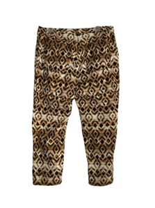 Ruby Rd Tribe Vibes Ombré Tribal Pattern Pants Size 14P Ankle Capri Brown Tan - Picture 1 of 9