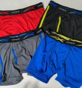 Hanes Boys 4 Pack Tagless Front Fly Boxer Brief Underwear Size L NWOT - Picture 1 of 4
