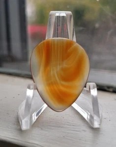 Carnelian guitar pick OOAK jazz folk picking gemstone lapidary arts orange - Picture 1 of 4
