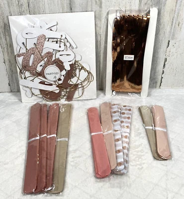 Bachelorette Party Decorations Tissue Paper Poms Flowers Happily Ever After Sign - Image 1 of 4