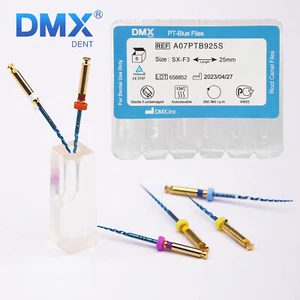 6 Pcs DMXDENT PT-Blue Taper Dental Endodontic Files Niti Rotary Files SX-F3 25mm - Picture 1 of 5