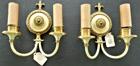 ⭐ Pair of Ivory Colored E F Caldwell & Co 2-Arm Sconces Sold By Christie's 1984 Cover