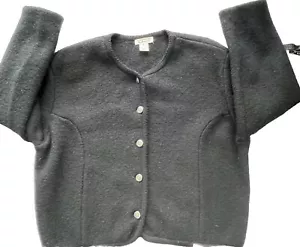 Talbots Damen schwarz 100 % Wolle Pullover Knopfleiste Langarm Gr. 18 Vintage - Bild 1 von 9