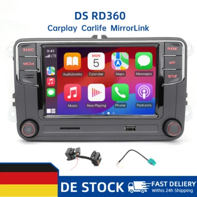 Autoradio Stereo Carplay Bluetooth DS RCD360 Für PQ VW Golf Passat CC After 2010 - Bild 1 von 4
