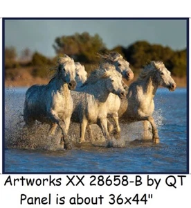 Artworks XX Horses 36x44" panel cotton quilt fabric by QT Fabrics 28658-B - Picture 1 of 5