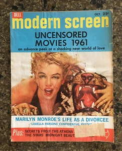 Vintage 1961 modern screen magazine Sexy Marylin Monroe Tiger cover~ Divorcee - Picture 1 of 6