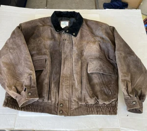 Ash Creek Trading Herren Leder Wildleder Jacke Braun Bomberjacke Retro 2X - Bild 1 von 15