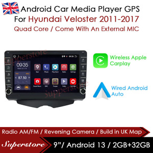 9"" Android 13 CarPlay Auto GPS Head Unit Autoradio für Hyundai Veloster UK
